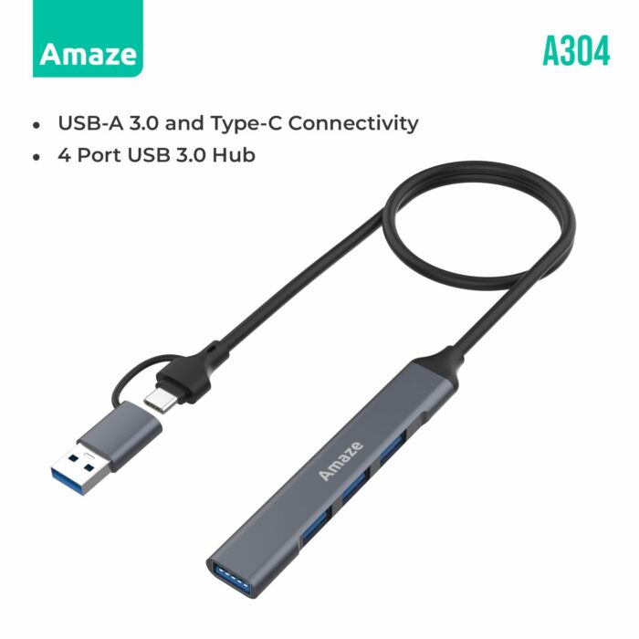 Amaze USB3.0 + Type-C to 4 in 1 USB 3.0 Hub A304